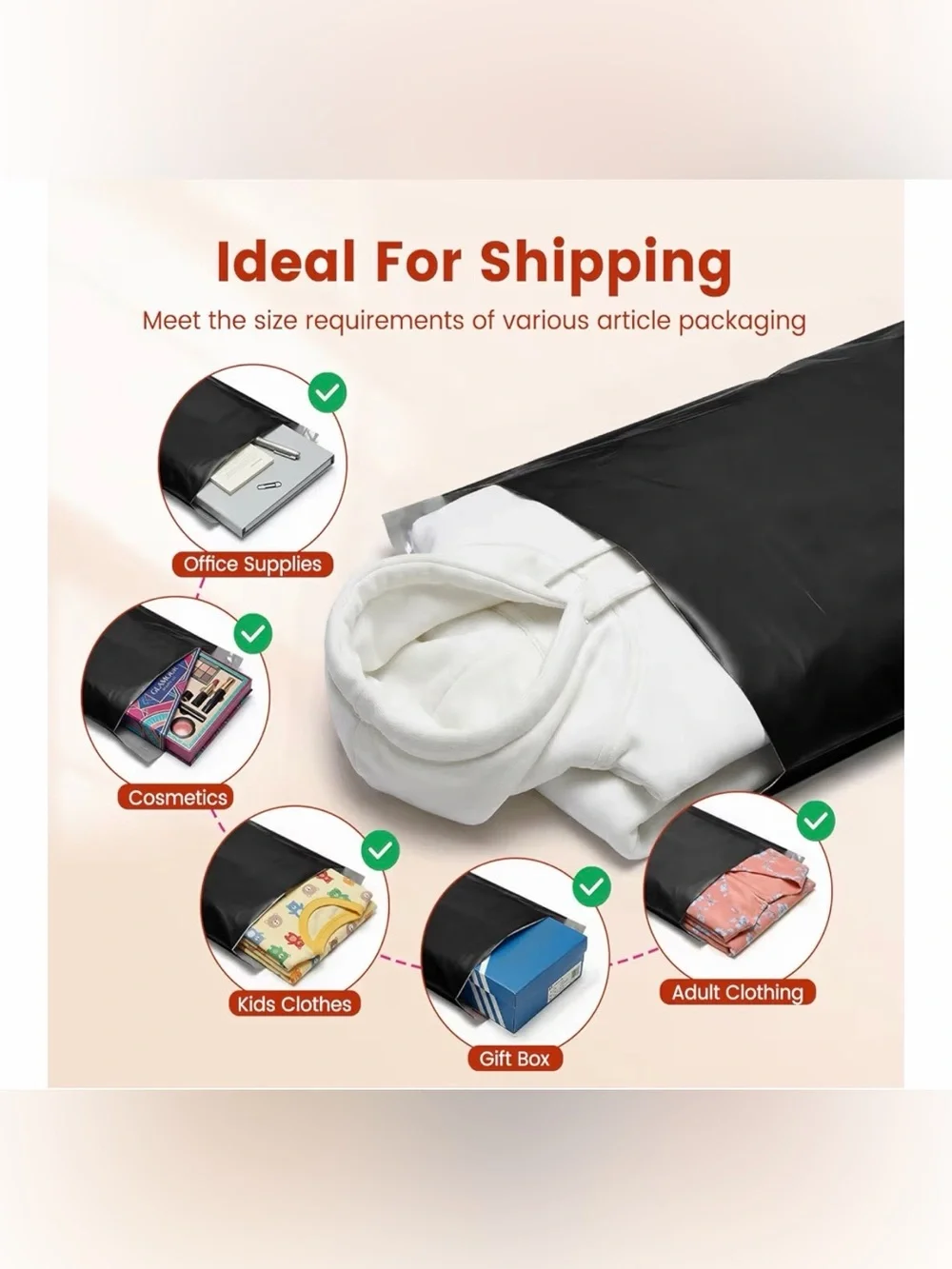 25 / 14.5 x 19 Glossy Black Poly Bag Mailer